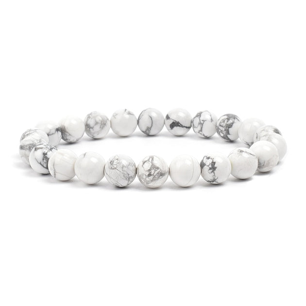 Bracelet Lithothérapie Pierres Naturelles Améthyste Et Howlite - Sérénité Minceur