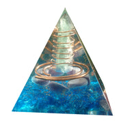 Orgonite Pyramide en Fuorite, Améthyste et Quartz bleu