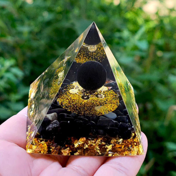Orgonite Pyramide Obsidienne 5cm