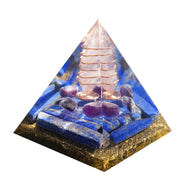 Orgonite Pyramide Lapis lazuli et Quartz rose