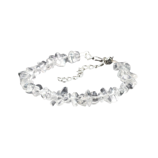 Bracelet baroque cristal blanc fermoir